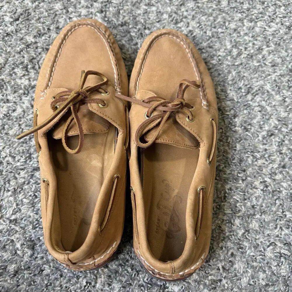 Sperry Men’s Gold Cup 2 Eye Tan Brown Leather Boat Shoes Size 10.5